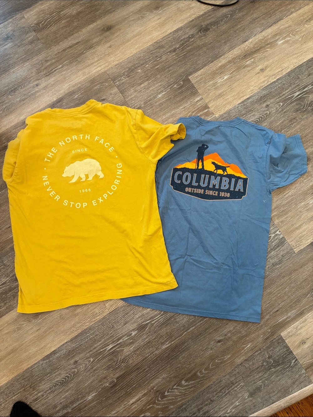 Columbia Slate Blue Short Sleeve Tee with Yellow Logo